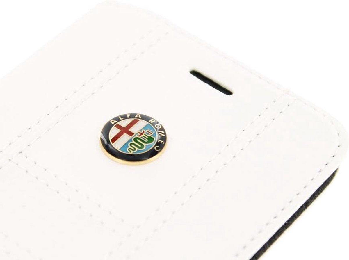Originele Alfa Romeo iPhone 6/6s cover bookcase leder wit met kaarhouder |  bol.com