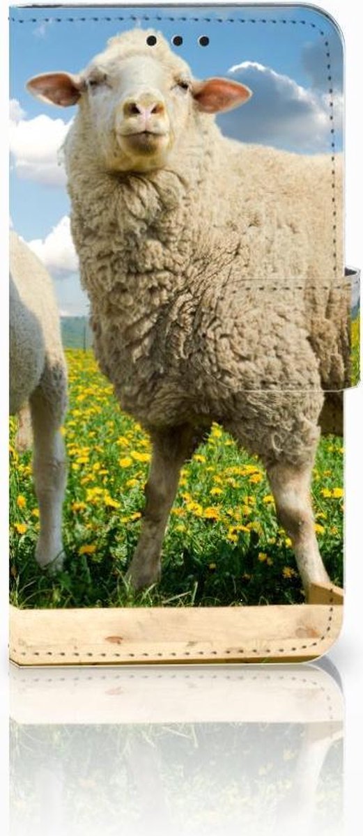 Huawei P30 Lite (2020) Telefoonhoesje met Pasjes Schaap en Lammetje