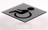 Invaliden toilet pictogram - WC deurbordje Invaliden Toilet helder acrylaat  - Promessa-Design.