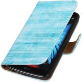 Turquoise Mini Slang booktype wallet cover hoesje voor LG K8