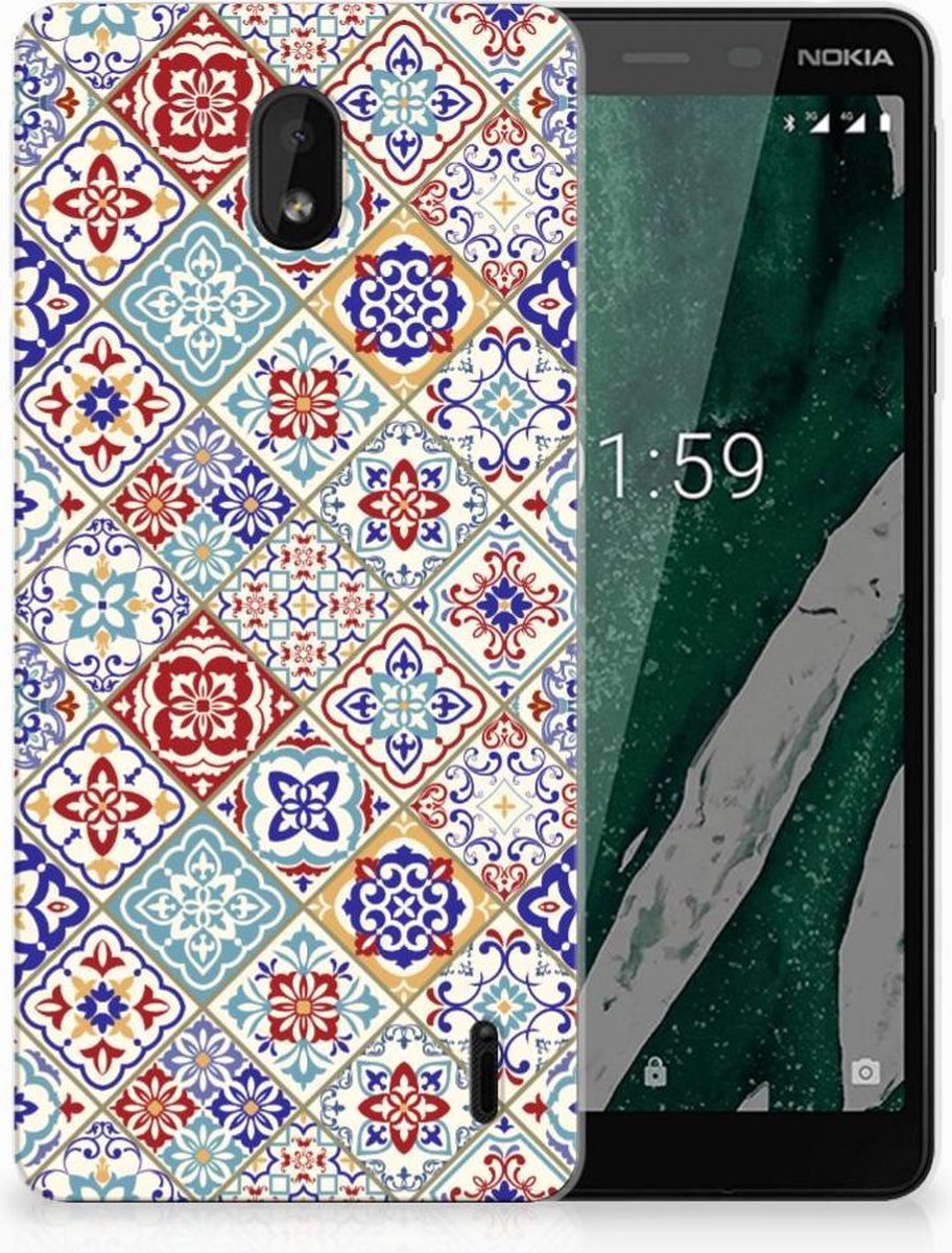 Nokia 1 Plus TPU Siliconen Hoesje Tiles Color