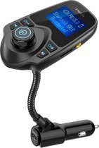 Bluetooth Handsfree FM Transmitter Carkit voor in de auto  met oplaad USB poort en AUX input - Bluetooth handsfree bellen carkit adapter + AUX kabel voor bij de FM Transmitter T10