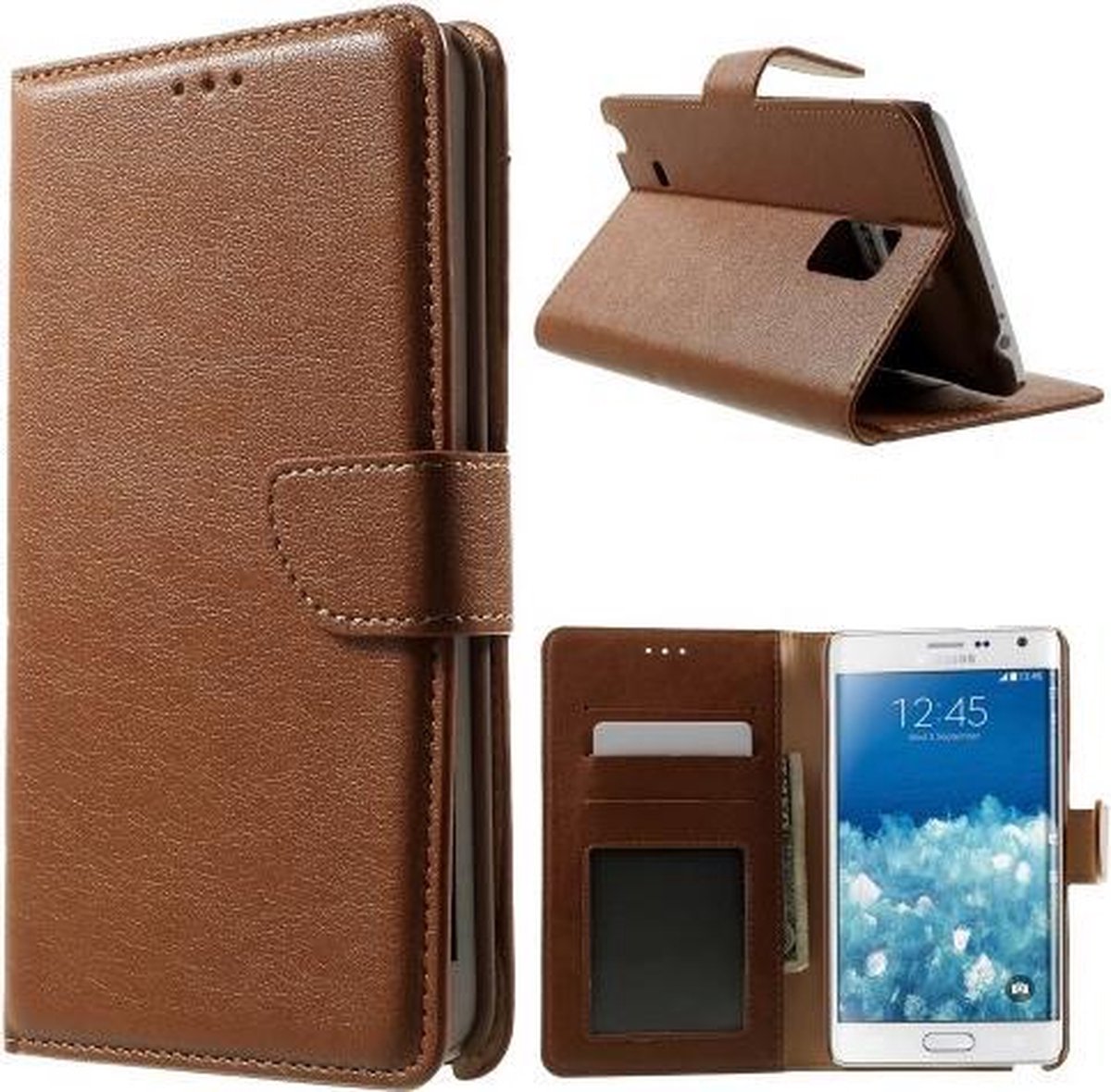 Chamber Wallet hoesje Geschikt voor: Samsung Galaxy Note Edge bruin