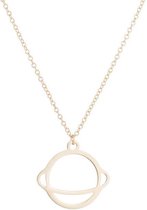 24/7 Jewelry Collection Saturnus Ketting - Planeet - Goudkleurig