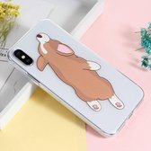 TPU Print Softcase iPhone X - Corgi Slapend