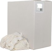 Witte badstof handdoeken gesneden (zonder naden/stiksels) doos 5 kg