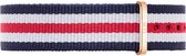 Daniel Wellington NATO Strap Canterbury 0702DW - Horlogeband - Canvas - Blauw/Wit/Rood - 18mm