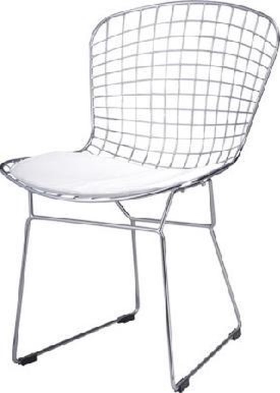 - metalen stoel - Wit/Chroom | bol.com