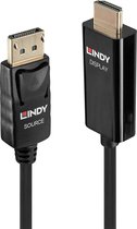 LINDY Aansluitkabel HDMI-A stekker, DisplayPort stekker 0.5 m Zwart 40914 HDMI-kabel