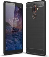 Armor Brushed TPU Hoesje Nokia 7 Plus - Zwart