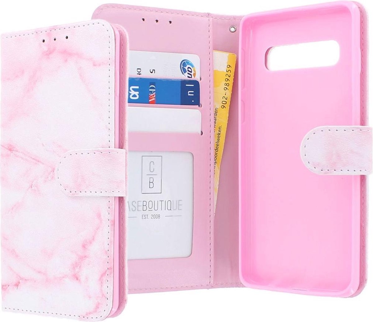 Samsung Galaxy S10 Bookcase hoesje - CaseBoutique - Marmer look Roze - Kunstleer