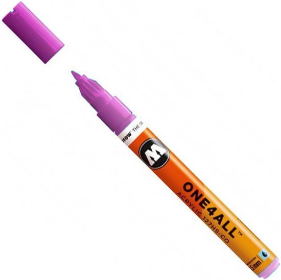 Molotow ONE4ALL 127HS-CO 1,5mm Marker - Metallic Roze - Geschikt voor vele oppervlaktes zoals canvas, hout, steen, keramiek, plastic, glas, papier, leer...