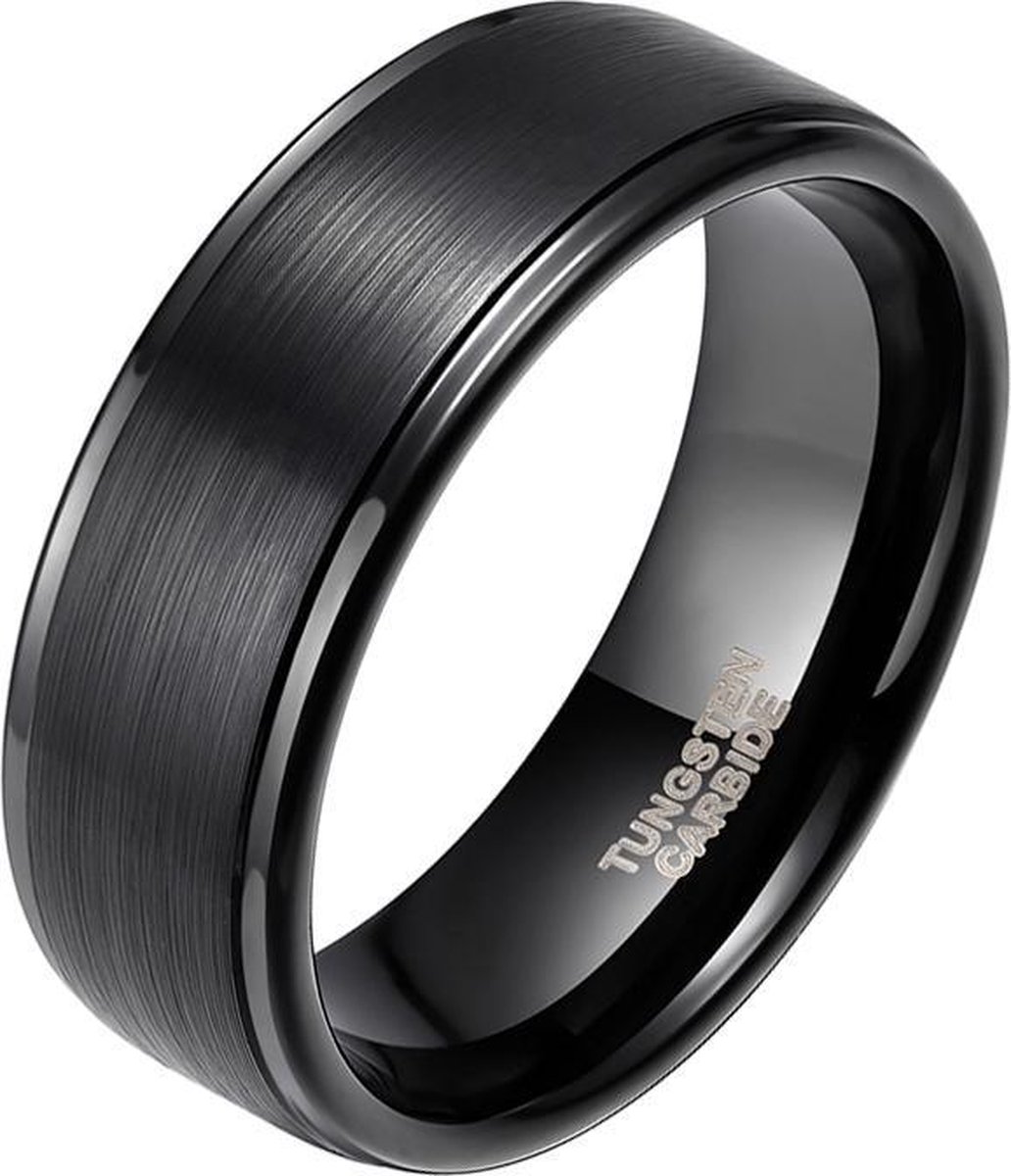 Wolfraam Ring Sieraden Ringen Bruiloft & Verloving Trouwringen Heren Trouwring Zwart 8mm 