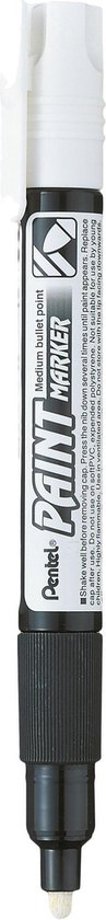 Pentel verfmarker, medium punt, zilverkleurige behuizing.