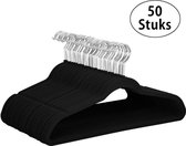 50 Plasticen Kledinghangers Set Met Non-Slip Velvet - Hangers Kleerhanger voor o.a. in een Kledingrek, aan de Kapstok - Broekhanger