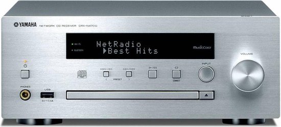 Yamaha CRX-N470D 'Streaming/Versterker/DAB+Receiver met CD-speler en USB' Zilvergrijs bol.com