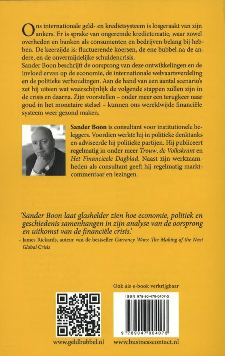 De Geldbubbel - back cover