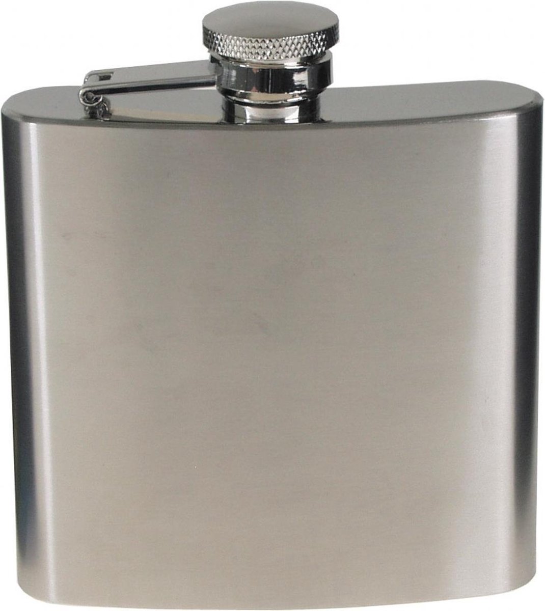 Fox outdoor Heupfles, roestvrij staal, mat chroom, 6 OZ, 170 ml