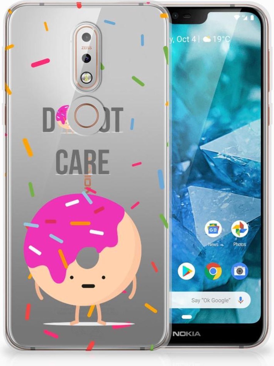Nokia 7.1 Siliconen Case Donut Roze