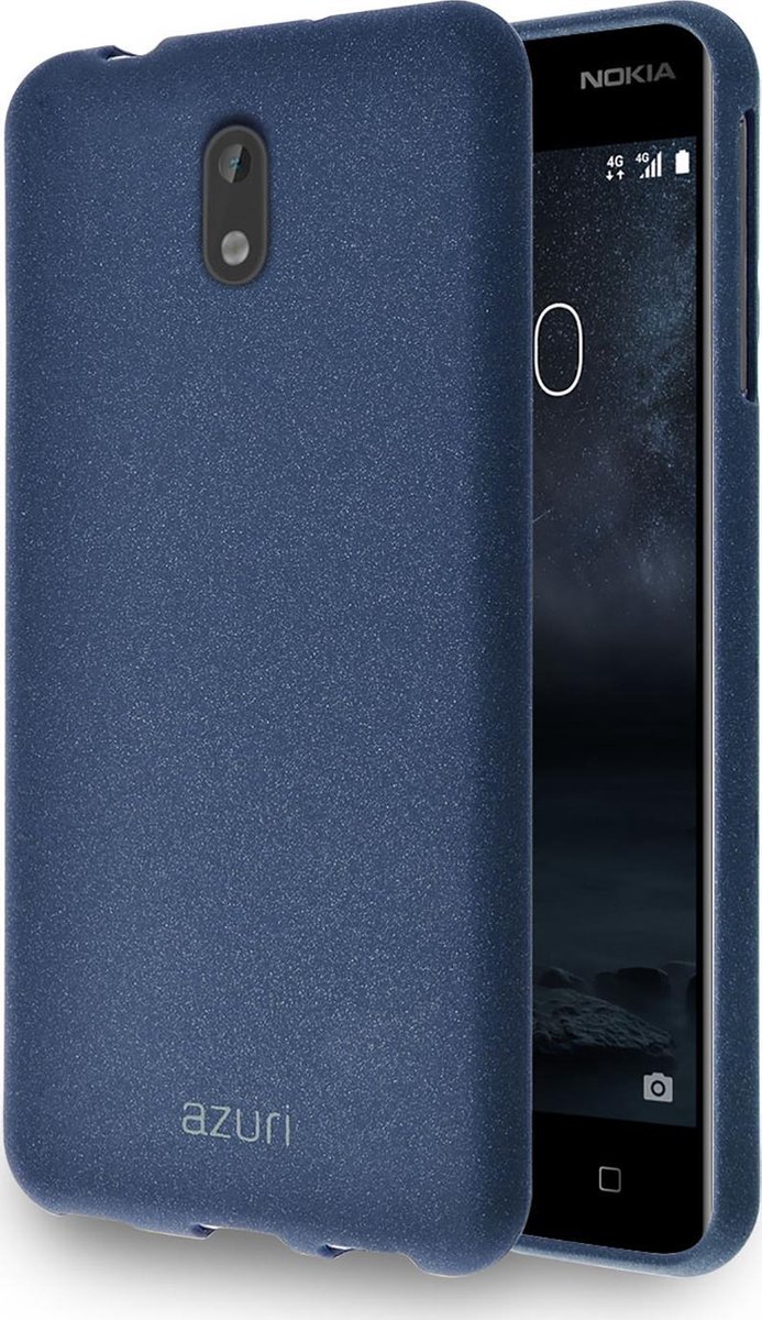 Azuri flexible cover with sand texture - blauw - voor Nokia 3