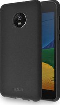 Azuri flexible cover with sand texture - zwart - voor Motorola G5