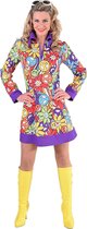 Flower Power Hippie jurkje met smilies - Jaren 70 kostuum dames maat 36