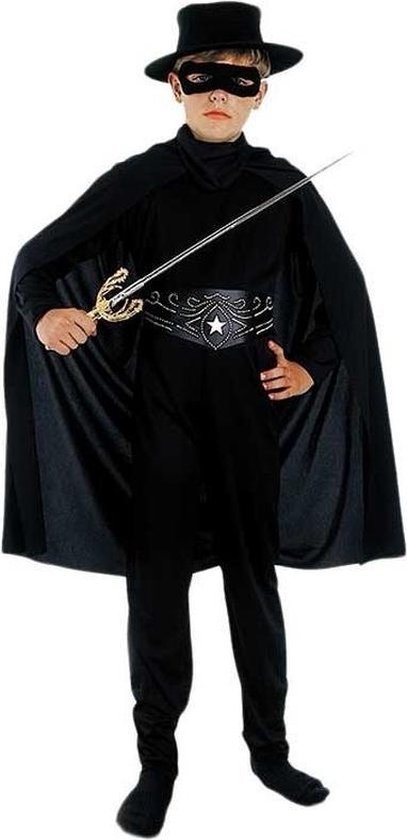 Kind Schuldenaar zadel Compleet zwarte held verkleed kostuum voor kinderen - Carnavalskleding  122/128 | bol.com
