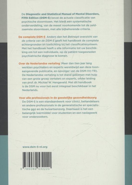 Handboek voor de classificatie van psychische