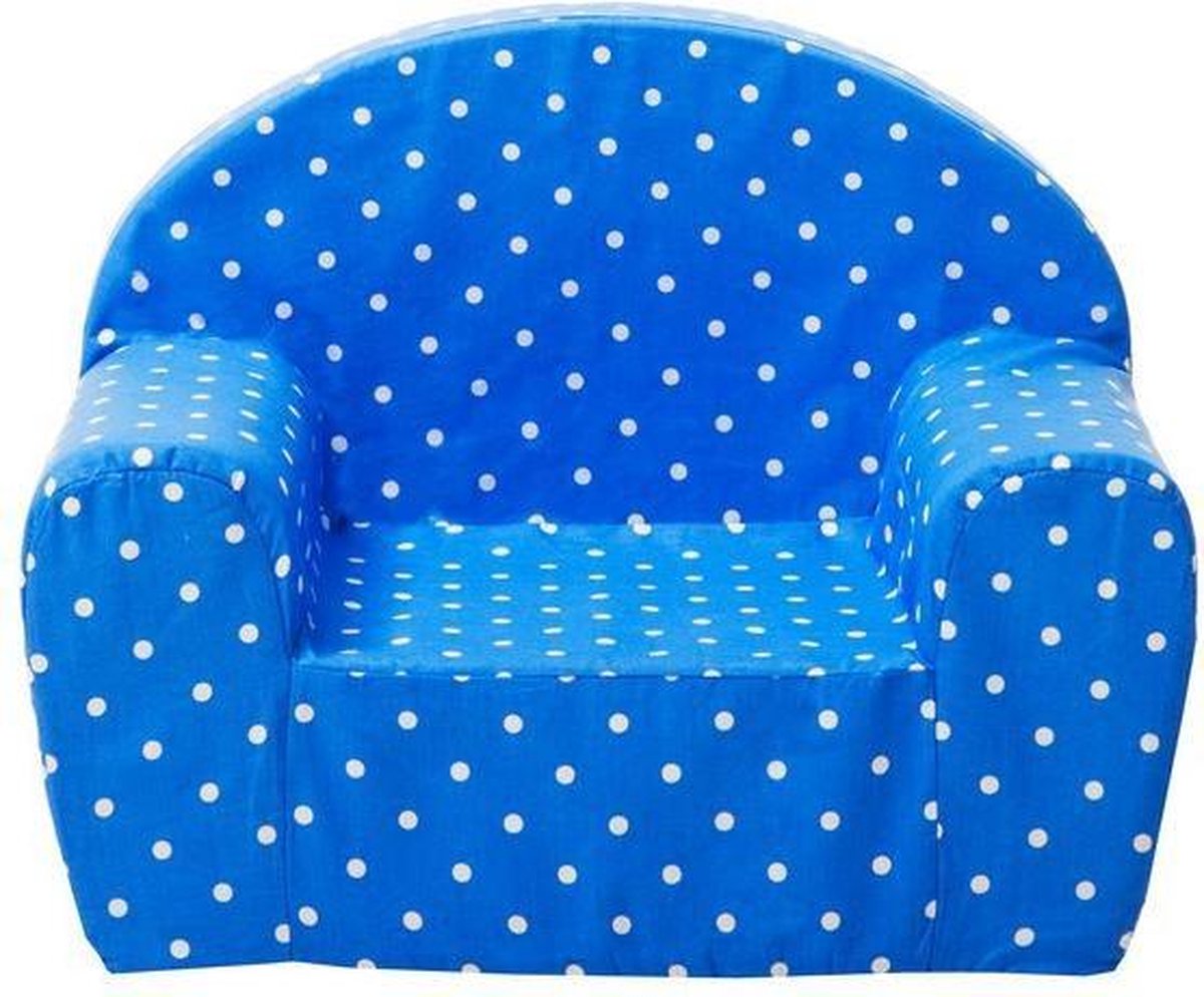 Gepetto relax stoel voor kinderen - Blauw met witte stippen