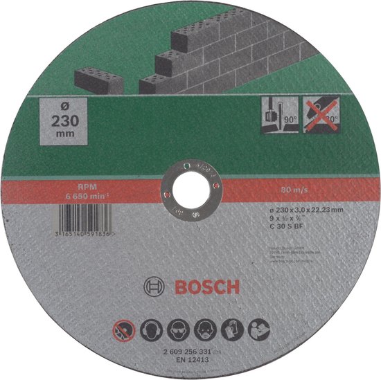 Bosch slijpschijf - Voor steen - 230 x 3 mm - recht | bol.com