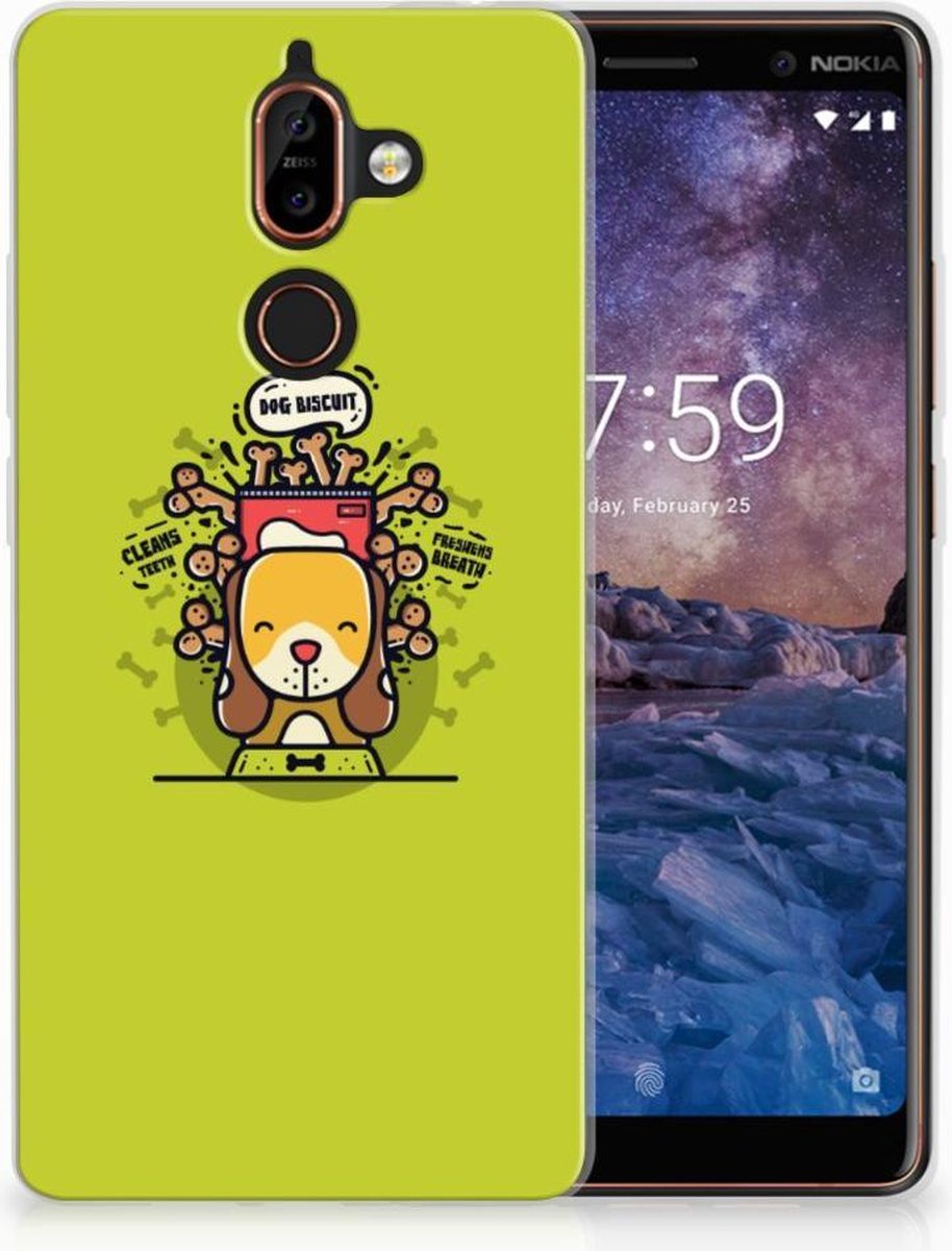 Nokia 7 Plus Telefoonhoesje met Naam Doggy Biscuit
