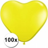 Hartjes ballonnen geel 15 cm 100 stuks