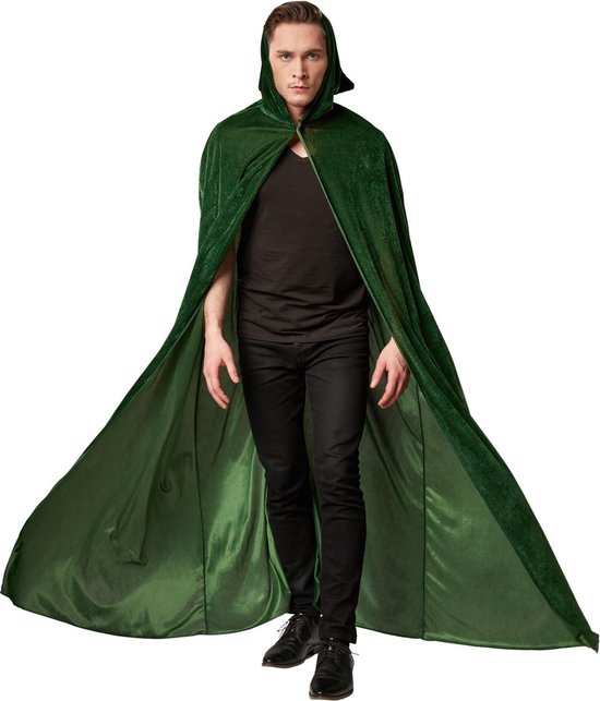 Fluwelen Cape Met Kap  onesize verkleedkleding