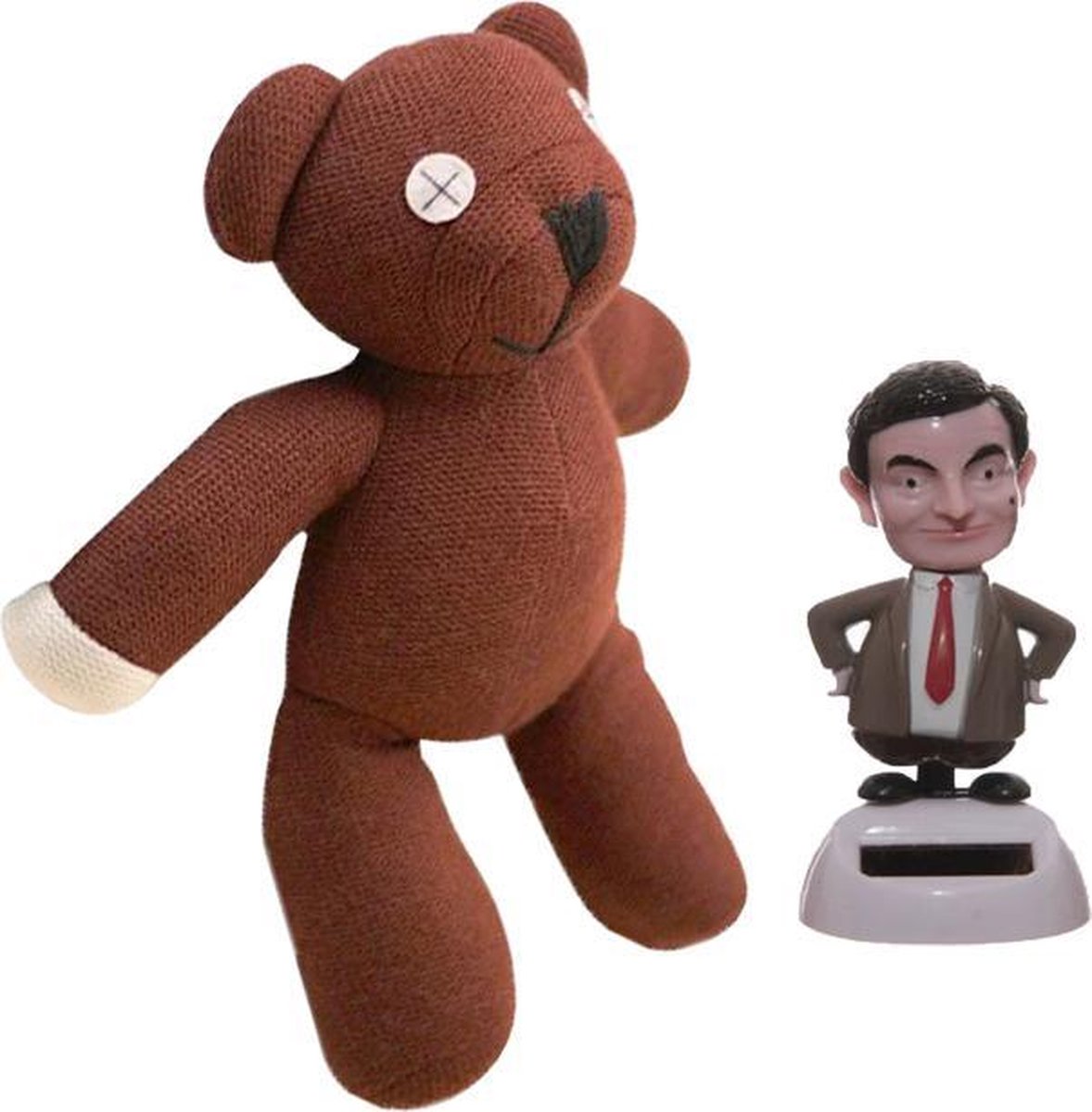 Mr. bean pakket beer knuffel teddy teddybeer + mister bean solar poppetje  beweegt op... | bol.com