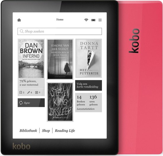 Kobo Aura - Zwart/Roze - e-reader
