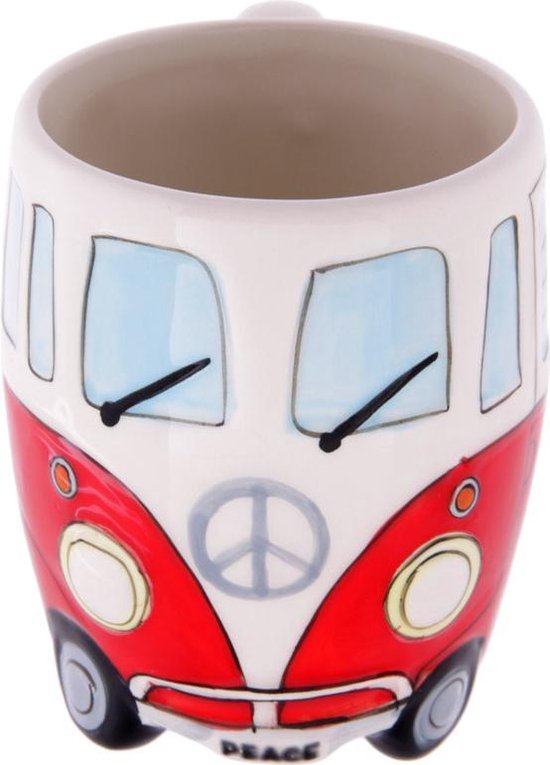VOLKSWAGEN CAMPING BUS MOTORHOME MUG TASSE À CAFÉ Couleur rouge camping vacances