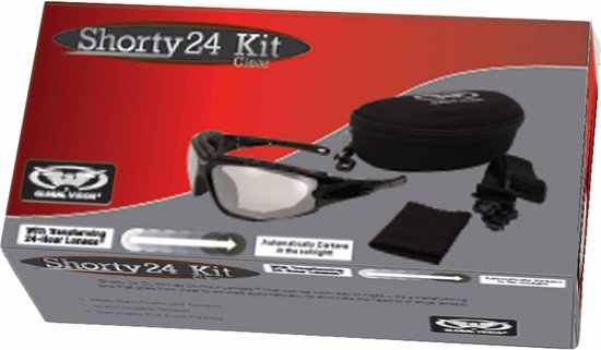 Global Vision Shorty 24 Motorcycle Sunglasses - Black Frame, Yellow To Smoke Transforming Lens, ANSI Z87.1 Rated