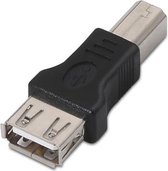 Nanocable 10.02.0002 tussenstuk voor kabels USB 2.0 B USB 2.0 A Zwart