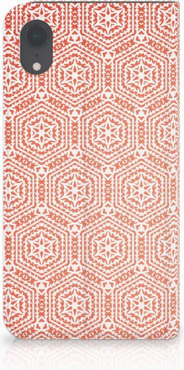Apple iPhone Xr Hoesje met Magneet Pattern Orange