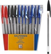 Soho Balpennen Stylo 6 Cm Zwart/rood/blauw 12 Stuks