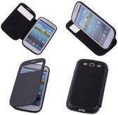 View Cover Zwart Samsung Galaxy S3 Stand Case TPU Book-style