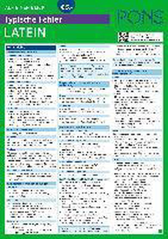 Fehler Versehen Schnitzer Latein PONS Typische Fehler auf einen Blick Latein | 9783125627086 | Boeken | bol