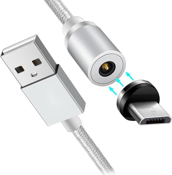huurling zo handelaar Gecertificeerde 360° magnetische kabel geschikt voor USB-C aansluiting oa  Samsung... | bol.com