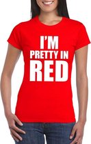 I'm pretty in red t-shirt rood dames L