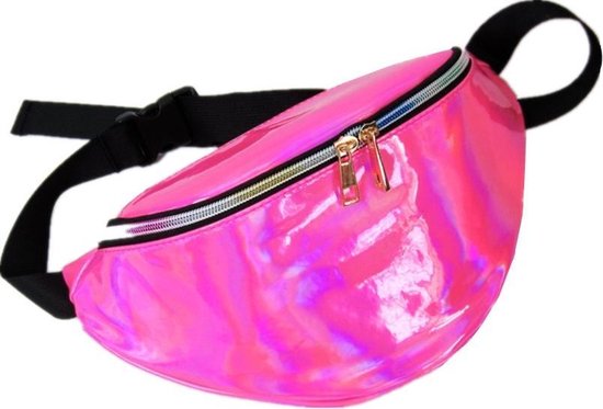 Grote roze heuptas glitter - fanny pack heuptasje hot pink tas tasje  iridescent... | bol.com
