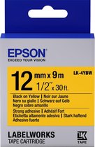Epson Strong Adhesive Tape - LK-4YBW Strng adh Blk/Yell 12/9