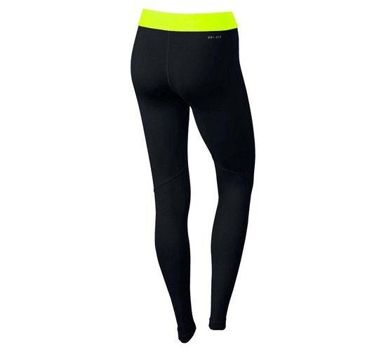 Nike Pro Dri-Fit Tight Dames Loopbroek - Maat M - Vrouwen - zwart/geel |  bol.com