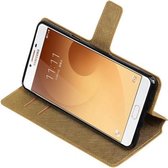 Goud Samsung Galaxy C9 TPU wallet case booktype hoesje HM Book