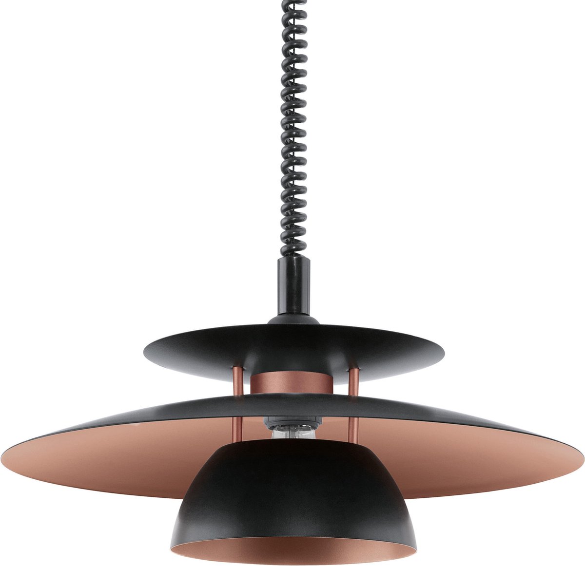 EGLO Brenda Hanglamp - E27 - Ø 43 cm - Zwart/Koper