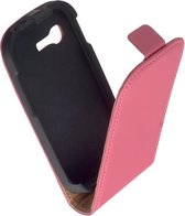 LELYCASE Flip Case Lederen Hoesje Samsung Galaxy Pocket Neo Pink